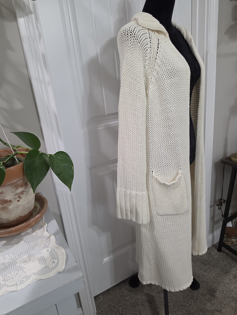 J. Crew Chunky Knit Long Sweater Cardigan Size Large - Picture 2 of 9